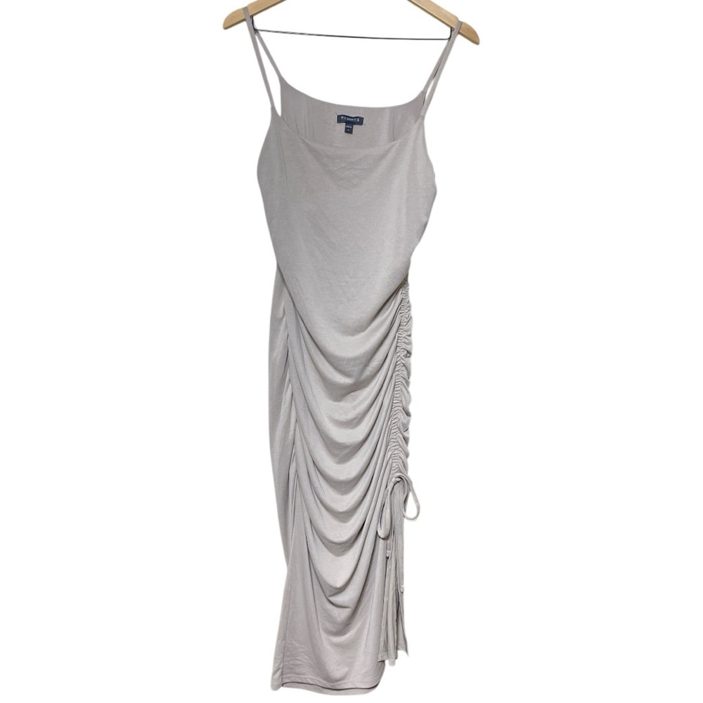 EXPRESS Cami Modal Ruched Maxi Dress Beige M